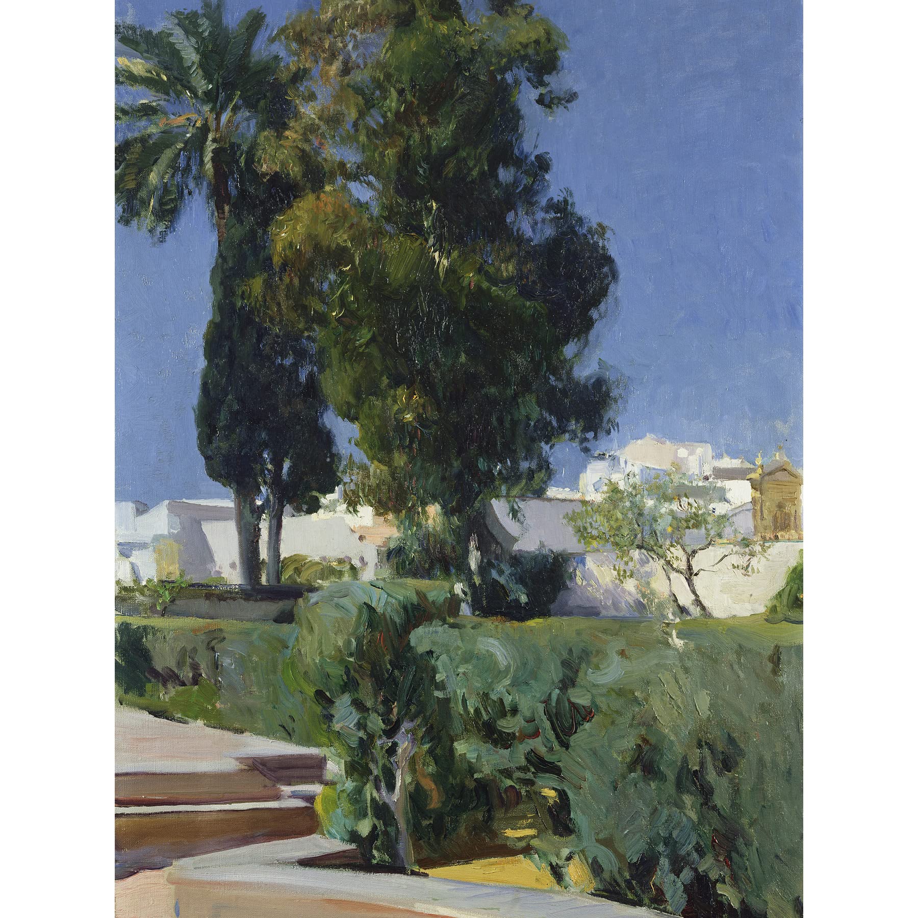 Artery8 Joaquin Sorolla Corner Garden Alcazar Sevilla Painting Large XL Wall Art Canvas Print