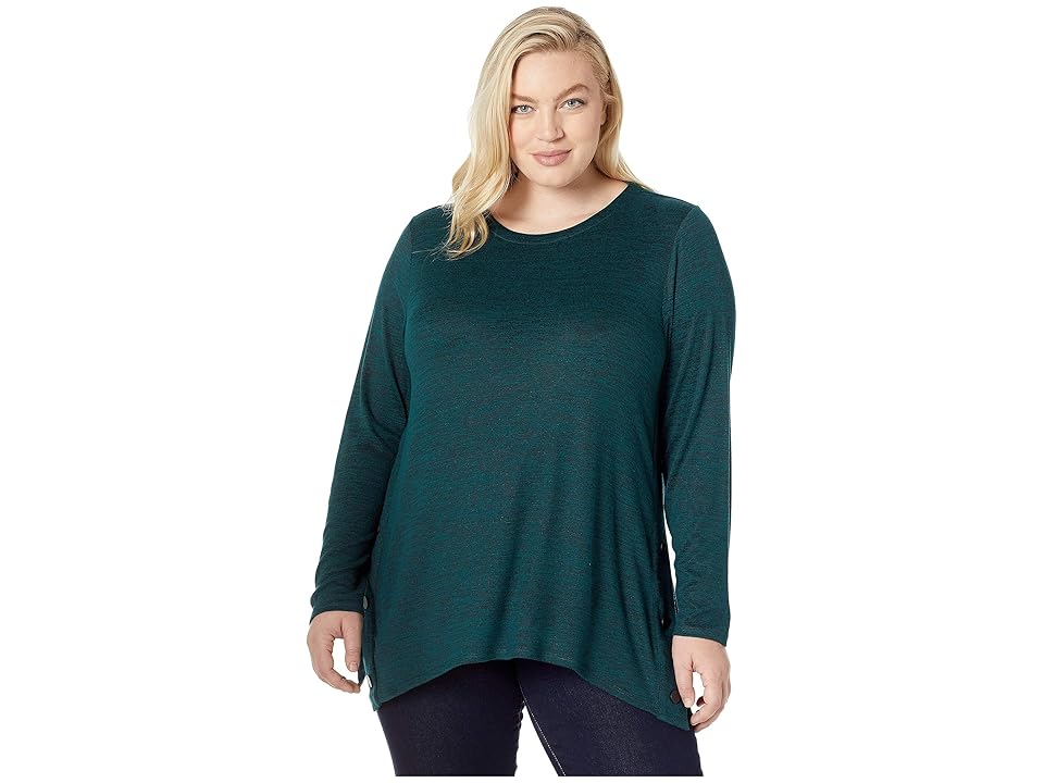 

NIC+ZOE Plus Size Every Occasion Button Top (Emerald) Women's Clothing
