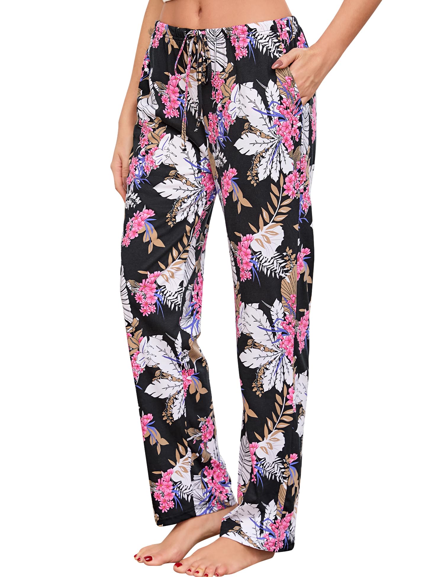 ENJOYNIGHT Pajama Pants Women's Comfy Casual Lounge Bottoms Cotton Sleep Pants with Pockets & Drawstring