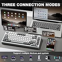 Vista 3 de YUNZII Teclado mecánico inalámbrico B75 PRO, diseño del 75% con perilla, estructura personalizada de junta de intercambio rápido, interruptores
