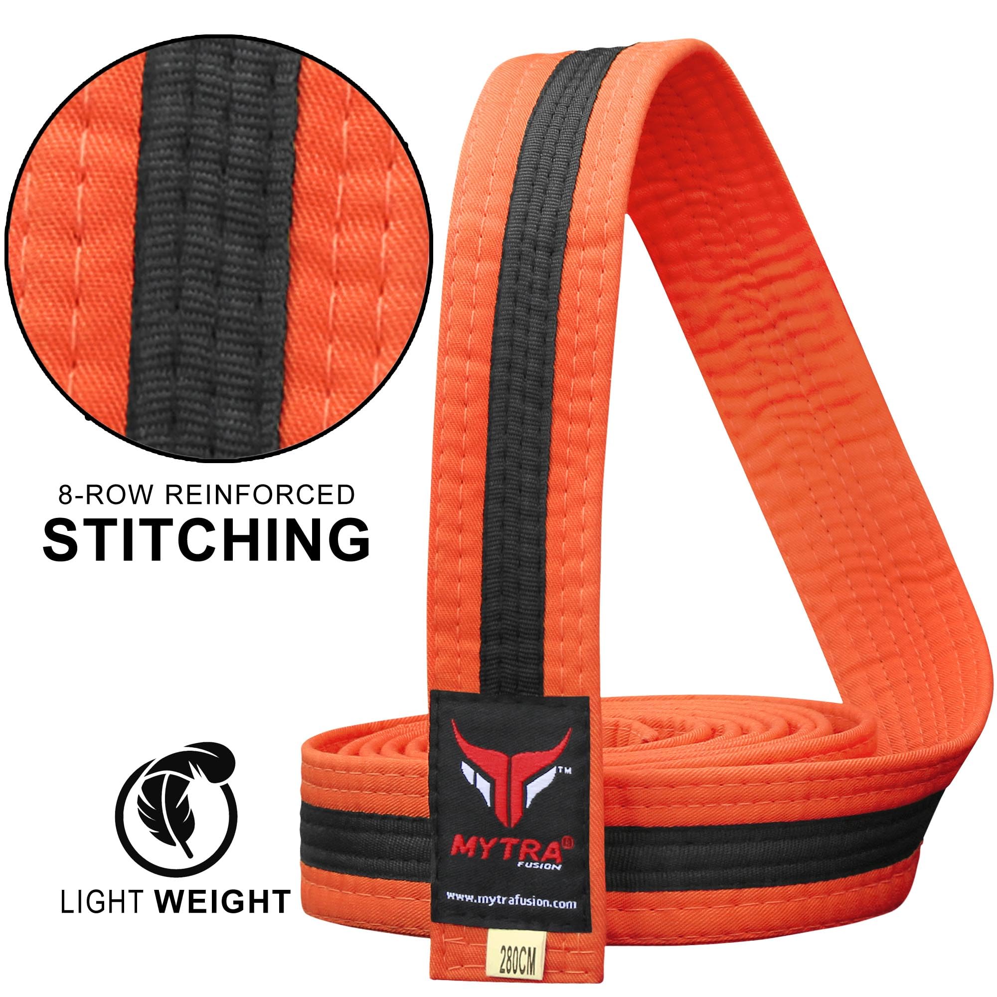 Mytra Fusion Cinturon Karate Ligero y Duradero, Cinturon Artes Marciales, Cinturon Taekwondo y Cinturon de Karate para Hombres y Mujeres
