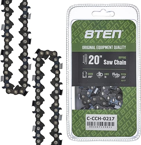 Vista 356 de 8TEN Cadena de motosierra para Husqvarna 254 455 340 351 353 350 55 455 Rancher Poulan Jonsered Echo 16 pulgadas .050 .325 66DL