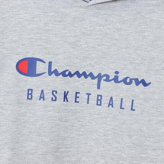 Champion CK-YB115 Boys Sweatshirt Kids Long Sleeve Quick Dry Script Logo Mini Hooded Sweatshirt Basketball