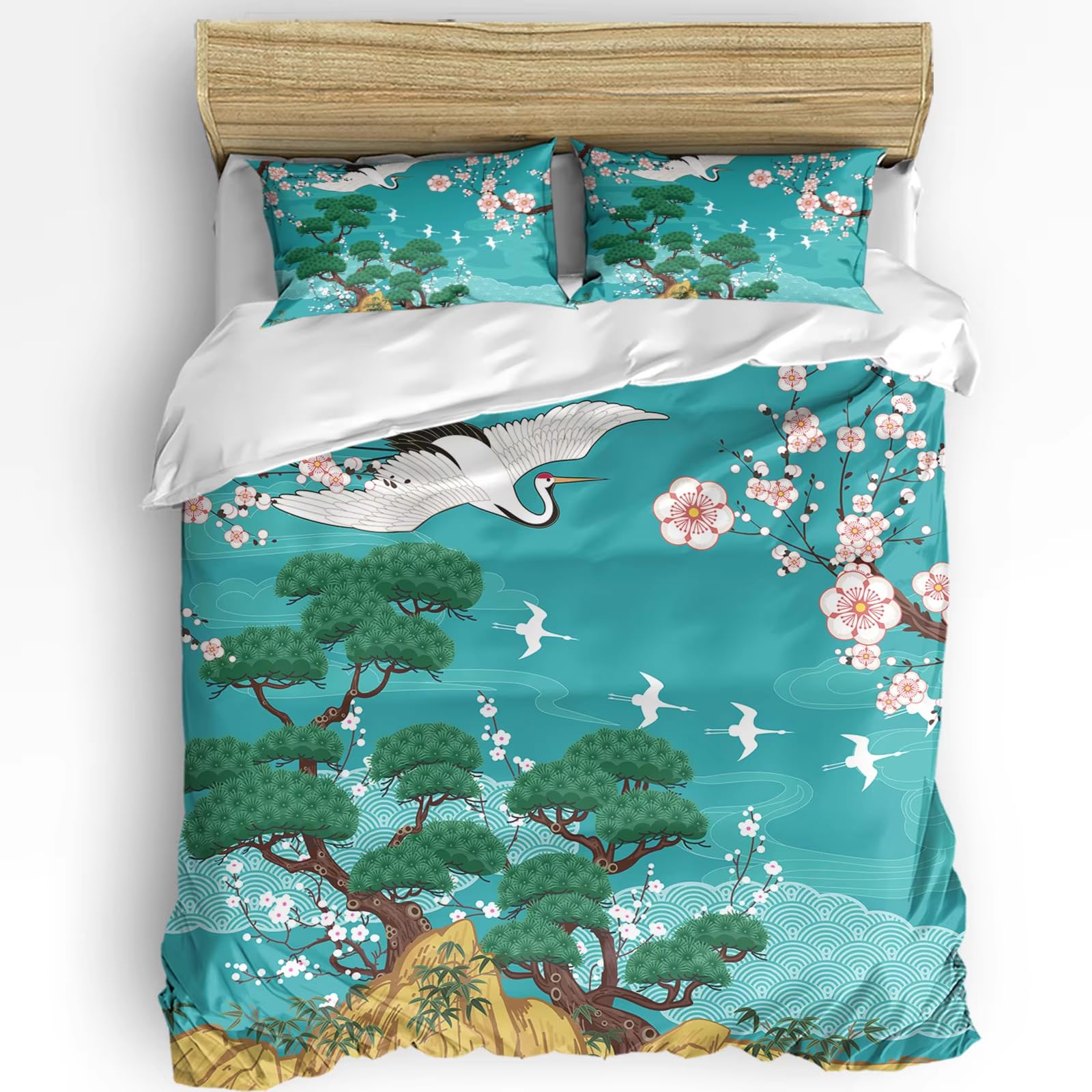 Parure de lit japonaise 180x210 anti-pli pour sommeil serein