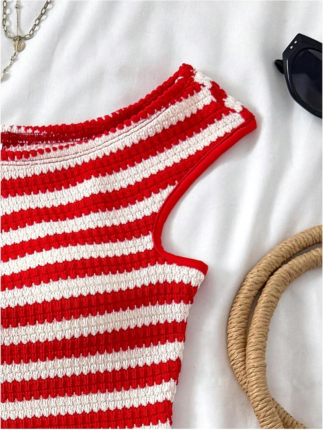 Girl's 2 Piece Summer Outfits Striped Sleeveless Asymmetrical Tops and Mini Shorts Set Cute Clothes - Image 5