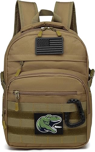 SunForMorning Mochila táctica para niños, mochila militar Molle para niños, para escuela, al aire libre, campamento (incluye 2 parches + 1