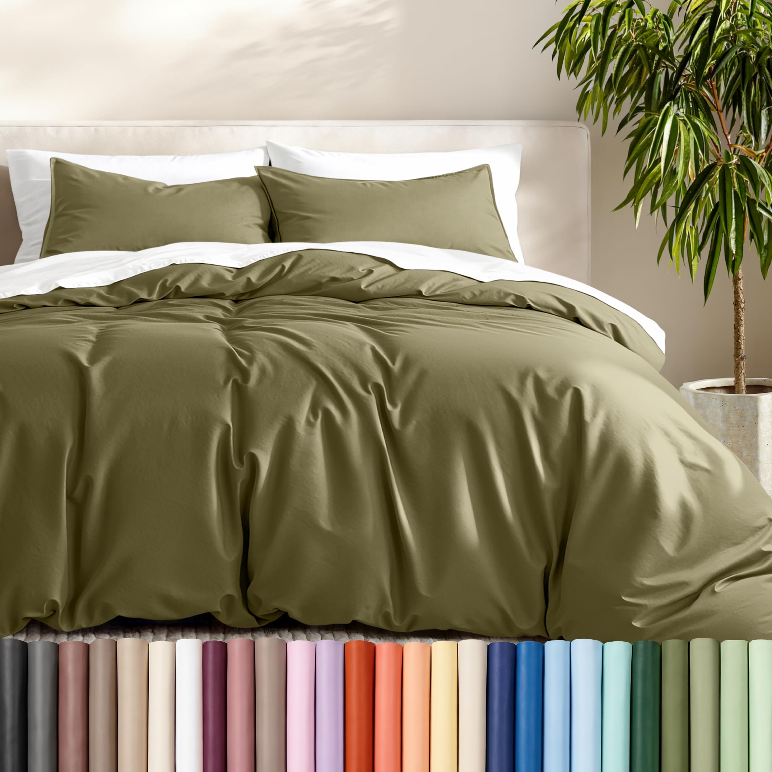 Bare Home Duvet Cover Set 1800 Ultra-Soft (Twin/Twin XL, Olive) — image 1