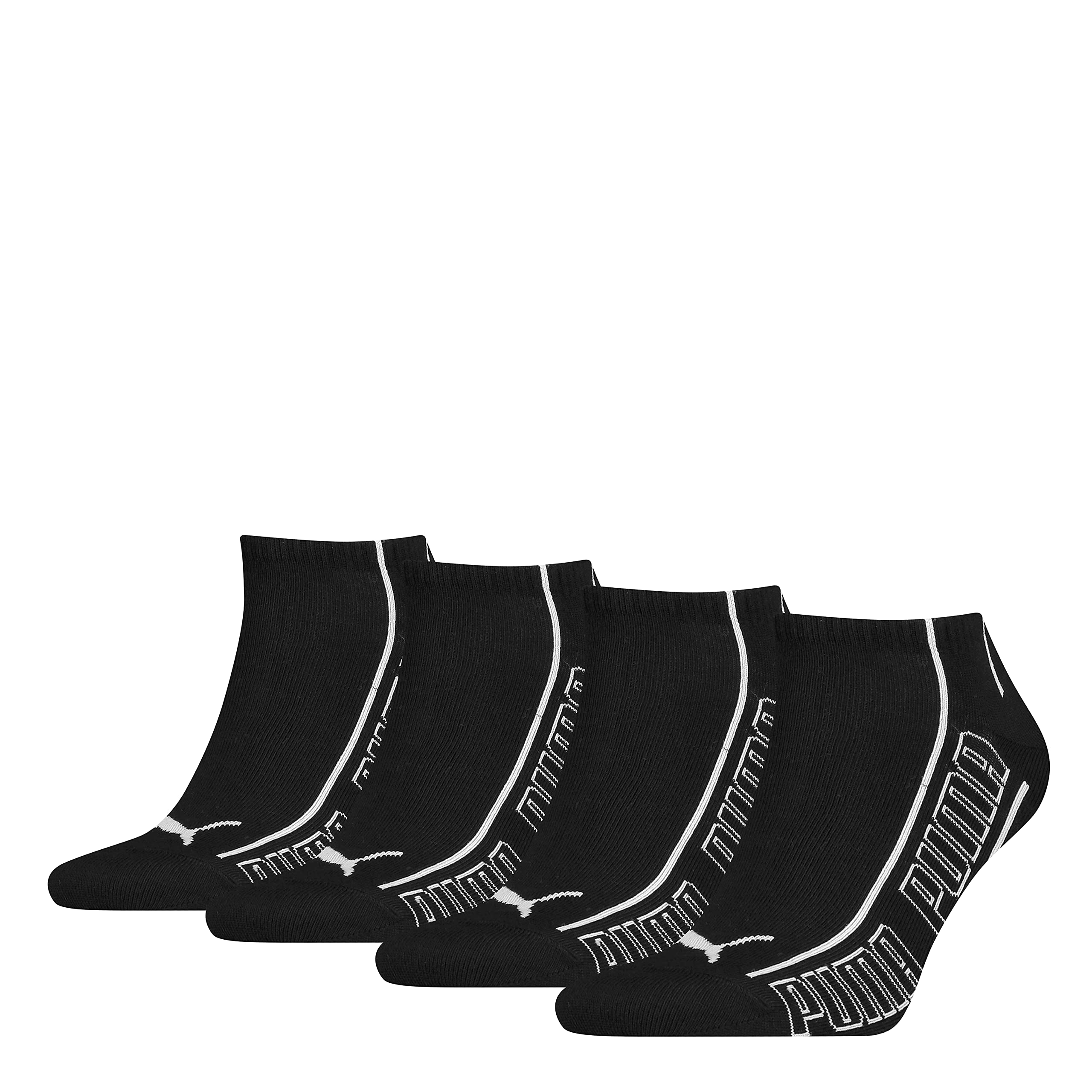 PUMA 4 Pairs Sneaker Socks Black 2.5-5 (35-38)