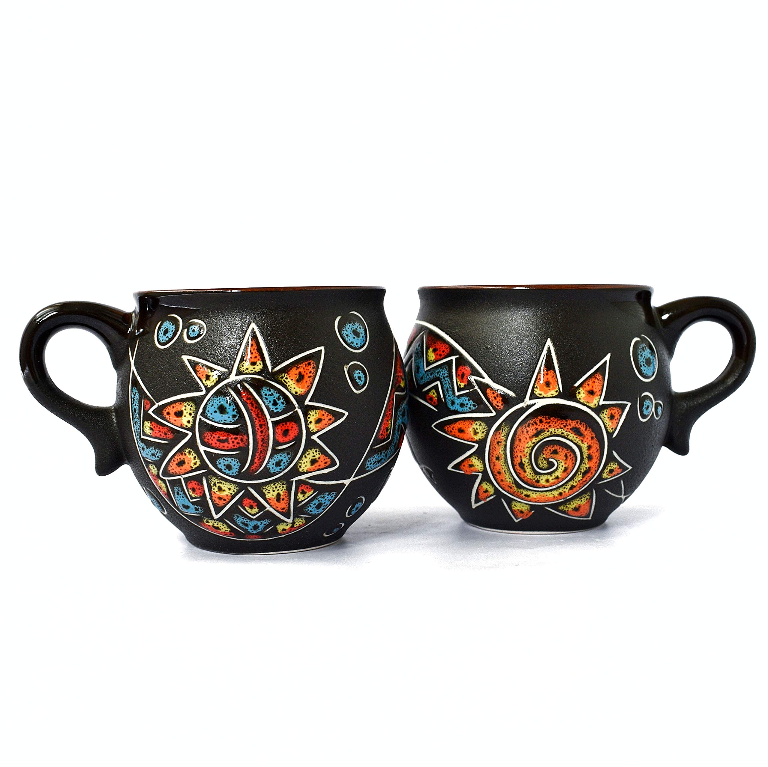 Pottery coffee mugs. Set with 2 mugs – Esoteric (6.6 fl oz) Espresso size
