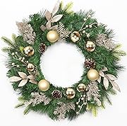 クリスマスリース 玄関飾り 特大サイズ 直径60cm クリスマス飾り 花輪 壁掛け装飾 店舗・イベント用 お歳暮・贈り物 クリスマスオーナメント