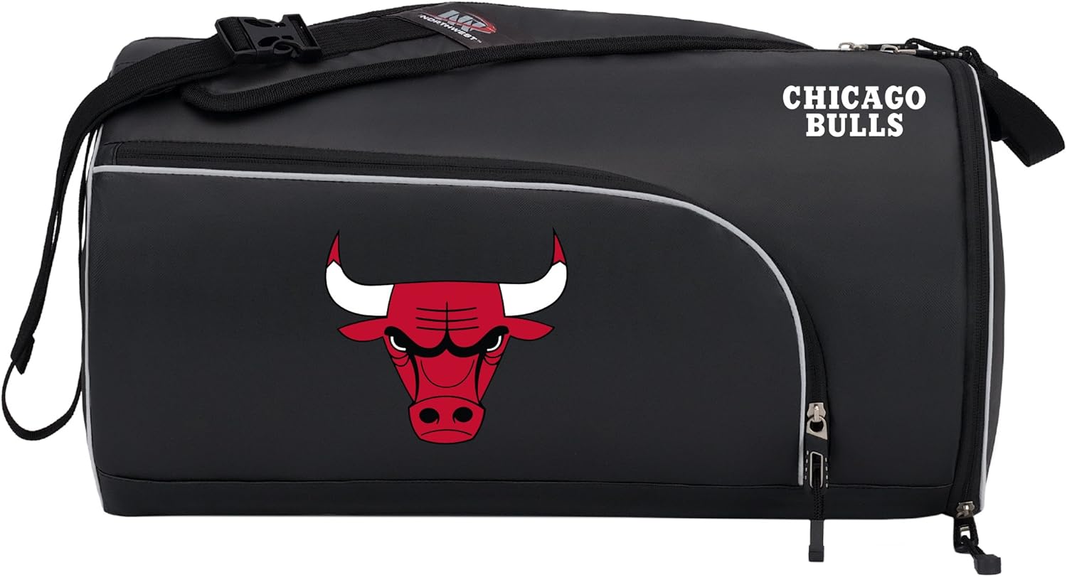 Officially Licensed NBA "Squadron" Duffle Bag, Black, 20" x 10.75" x 10.75"