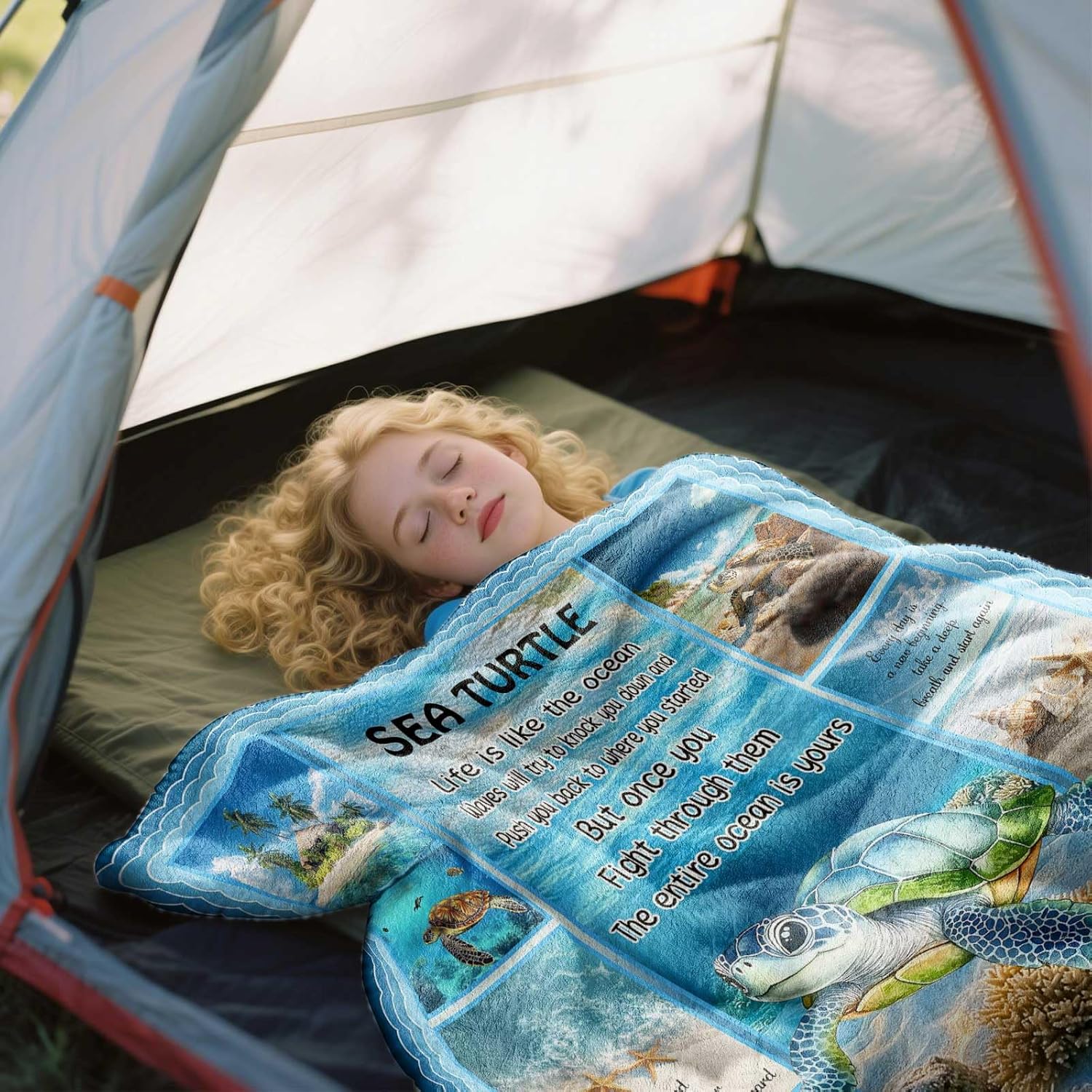 Sea Turtle Gifts for Women Girls, Sea Turtle Blanket 60" X 50" for Boys, Turtles Gifts for Turtle Lovers, Granddaughter Gift, Grandson Gift - Image 4