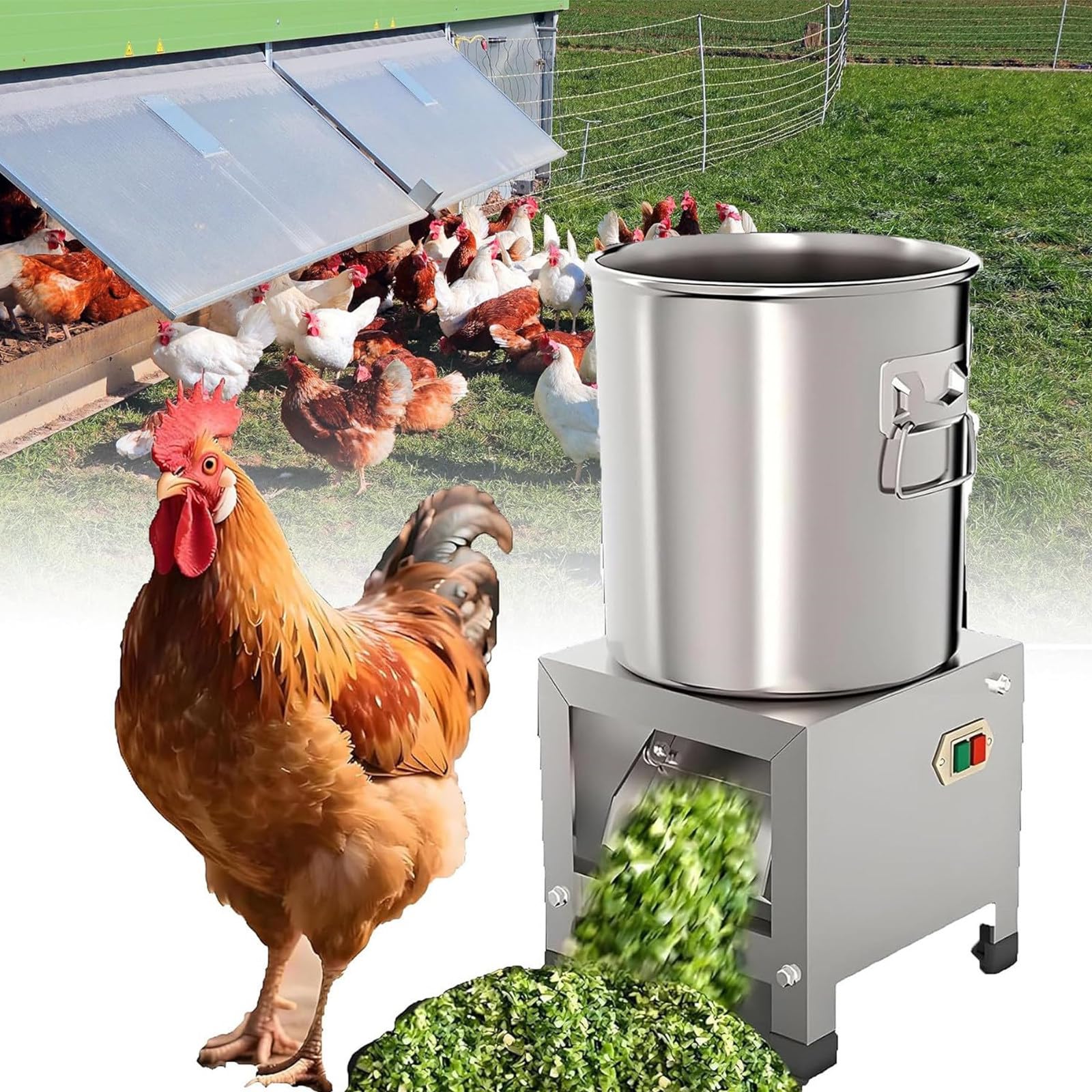 Picadora Eléctrica De Verduras, 1800 W De Alta Potencia, 3500 RPM De Corte Rápido, Procesador De Alimentos Eficiente para Cocinar En Casa Y Uso En La Granja