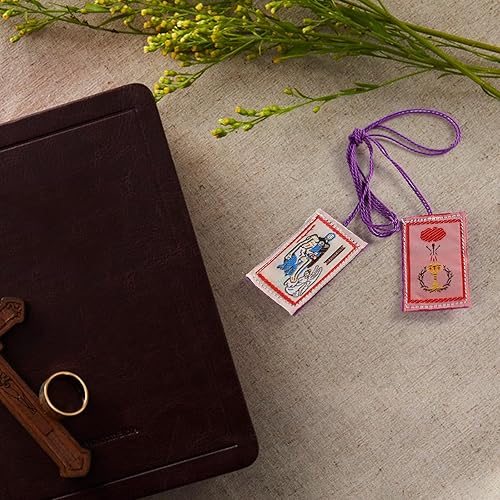 Miniatura 3 de TALPGOD Escapulario Púrpura Católico 3 Pcs Marie Julie Jahenny de Benedicción, Escapularios Católicos Regalo para Primera Comunión y Confirmación,