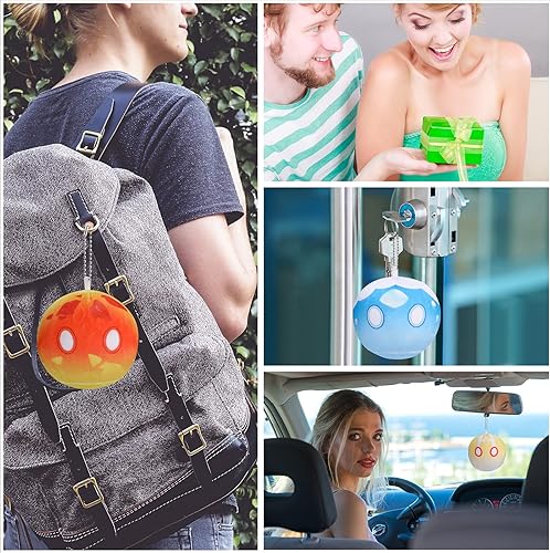 Miniatura 4 de Genshin Impact - Llaveros de felpa de 39 pulgadas muñeco de peluche suave para los fanáticos del juego paquete de 4 01