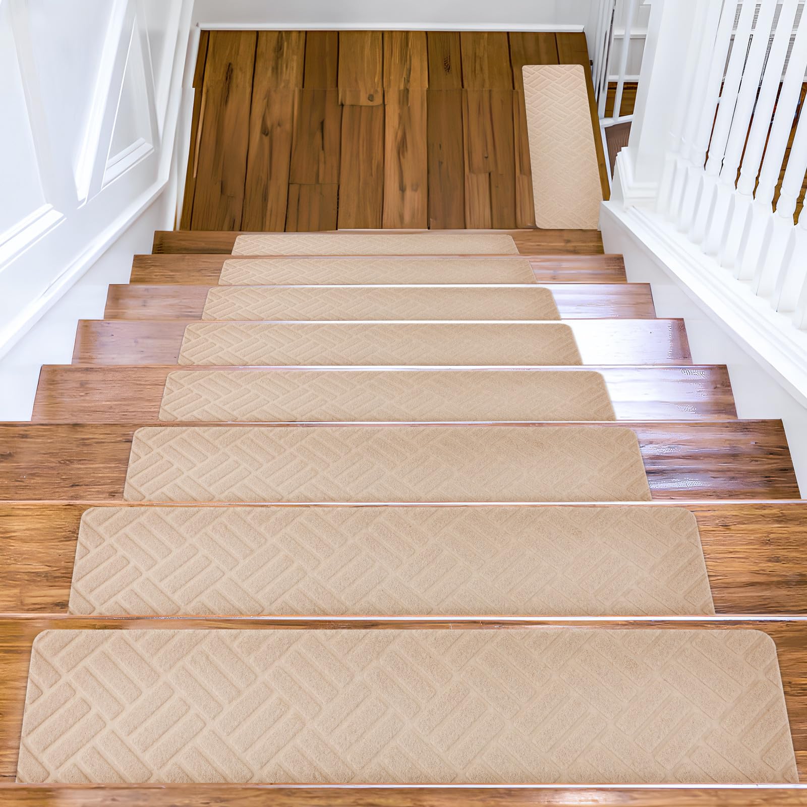 15 Pièces Tapis D'escalier Auto-adhésifs 20x76 Cm