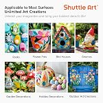 Shuttle Art Outdoor Acrylic Paint Set, 12 Colors Waterproof Paint, 8.45oz/250ml Large Bottles, Rich Pigmented Bulk Painting Supplies for Artists, Beginners on Rocks, Wood, Wall and Garden Statues