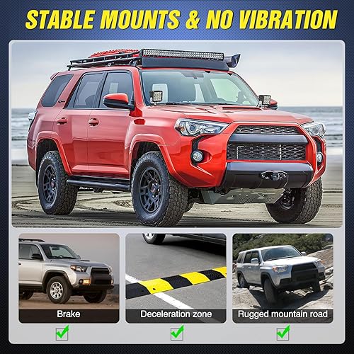 Vista 114 de Nilight Soporte de luz de zanja, bisagras de capó, kit de soporte de montaje para luz LED auxiliar todoterreno para luz de trabajo en Toyota 4Runner