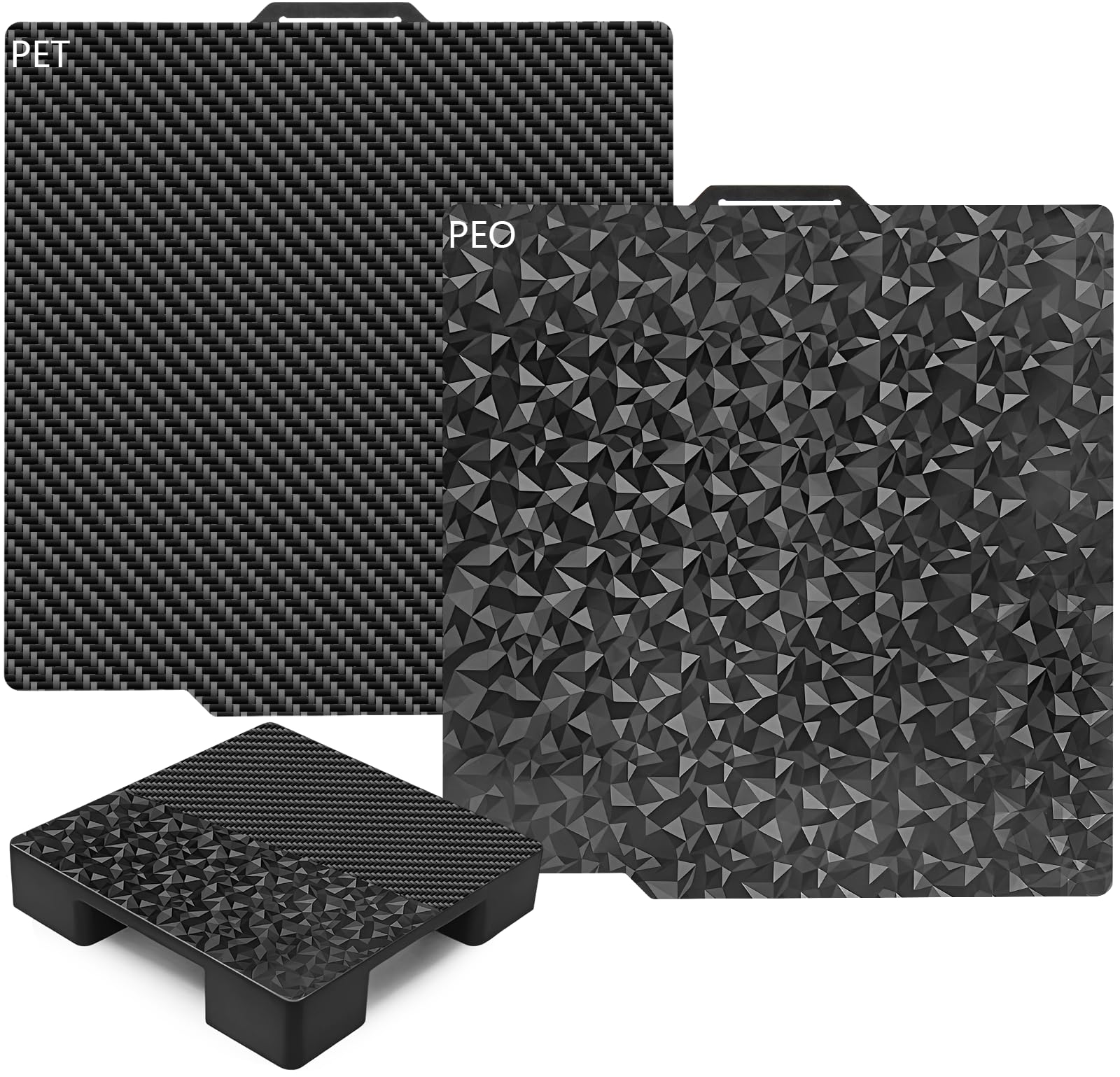Hossom 3D-podłoże dwustronne dla Bambulab X1, X1C, X1E, P1P, P1S, A1, BIQU CryoGrip Pro, Glacier Panda, podłoże dwustronne PEO+PET dla drukarki 3D Bambu Lab, platforma podłoża dla podłóż Bambu Lab