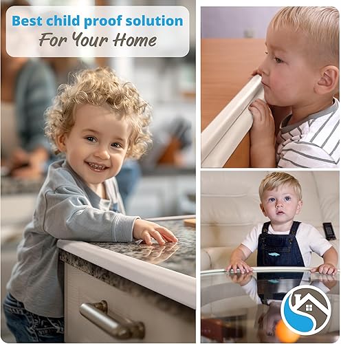 Miniatura 6 de Protector de borde prémium de 12 pies para bebé, protector de bordes inodoro e impermeable con cinta adhesiva 3M, no tóxico para esquinas y bordes a