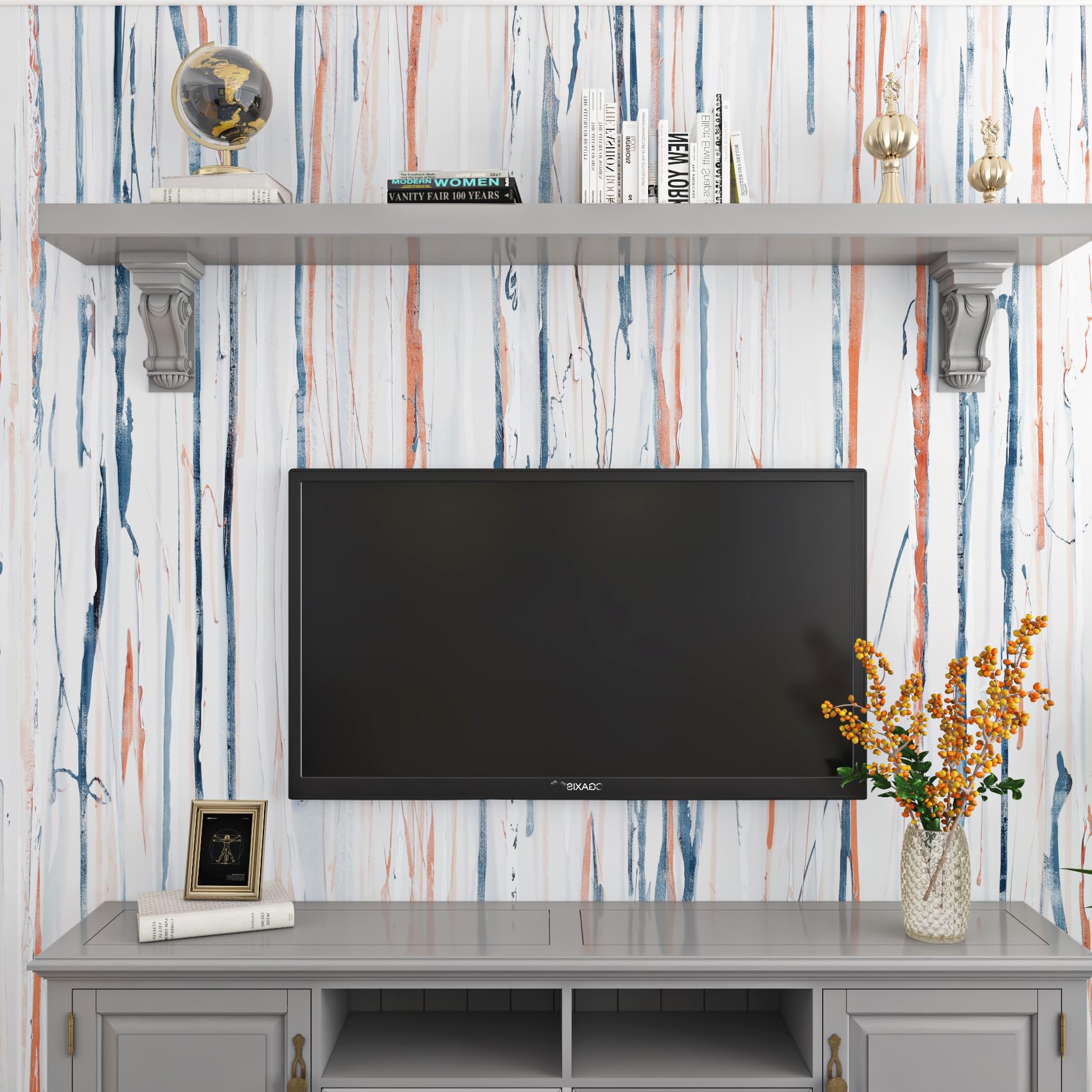 ReWallpaper Peel and Stick Wallpaper Vinyl Wrap Pink And White Matte for Cabinet Drawers Walls DIY 40CMx7M Pink Blue Striped Wallpaper for Living Room TV Background Bathroom Removable - Image 4