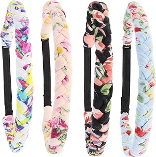 Sponsored Ad - FROG SAC 4 Floral Headbands for Girls, Adjustable Braided Hairband Hair Accessories for Women, Teen Girl Cl...