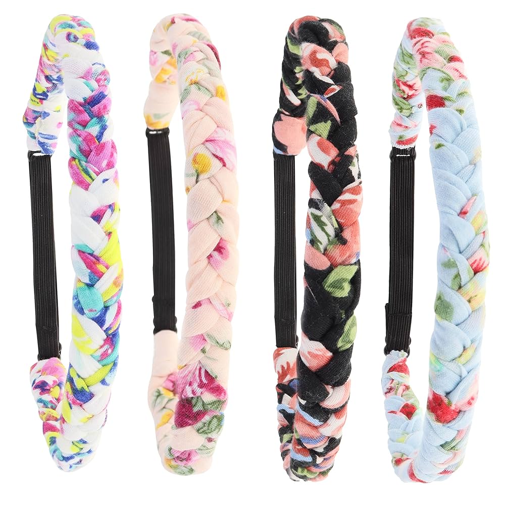 10 Pack Headbands Women Hair, Boho Headband For Women Girls, Flower Printed Hair Bands Head Band Twisted Cross Elastic Head Wrap Cute Hair Accessorie