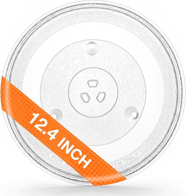 12.4''/315mm Microwave Replacement Glass Plate Compatible with Hamilton Beach 1.1 cu.ft. Microwave Turntable Glass Plate for Frigidaire, GE Panasonic, Magic Chef etc