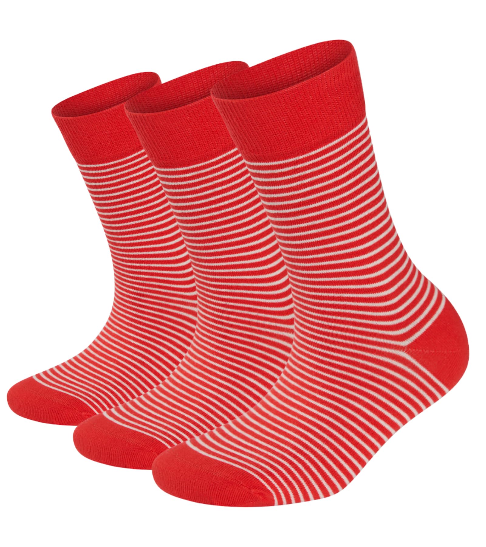 Phoenix Socks 3 Pairs Striped Organic Cotton Socks for Women – Colorful Casual Crew Calf Socks, Stylish Design (36-40)