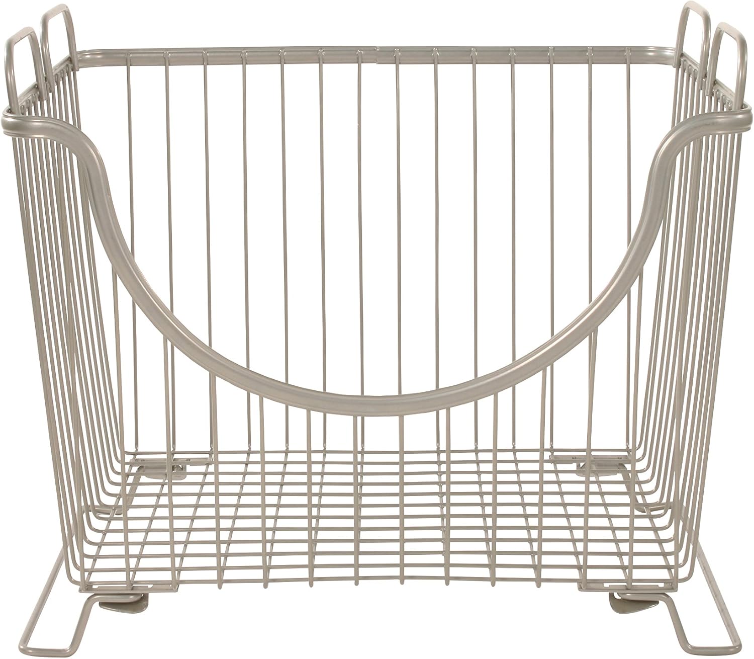 Large Satin Nickel Ashley Stackable Basket by Spectrum Diversified Large Satin Nickel Ashley Stackable Basket by Spectrum Diversified