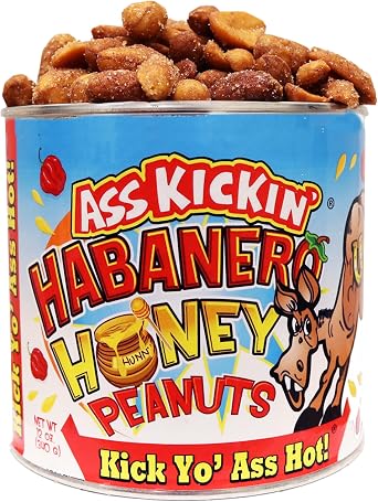 KICKIN' Peanuts - Ultimate Spicy Gourmet Gift Peanuts - Try if you dare! Habanero Honey