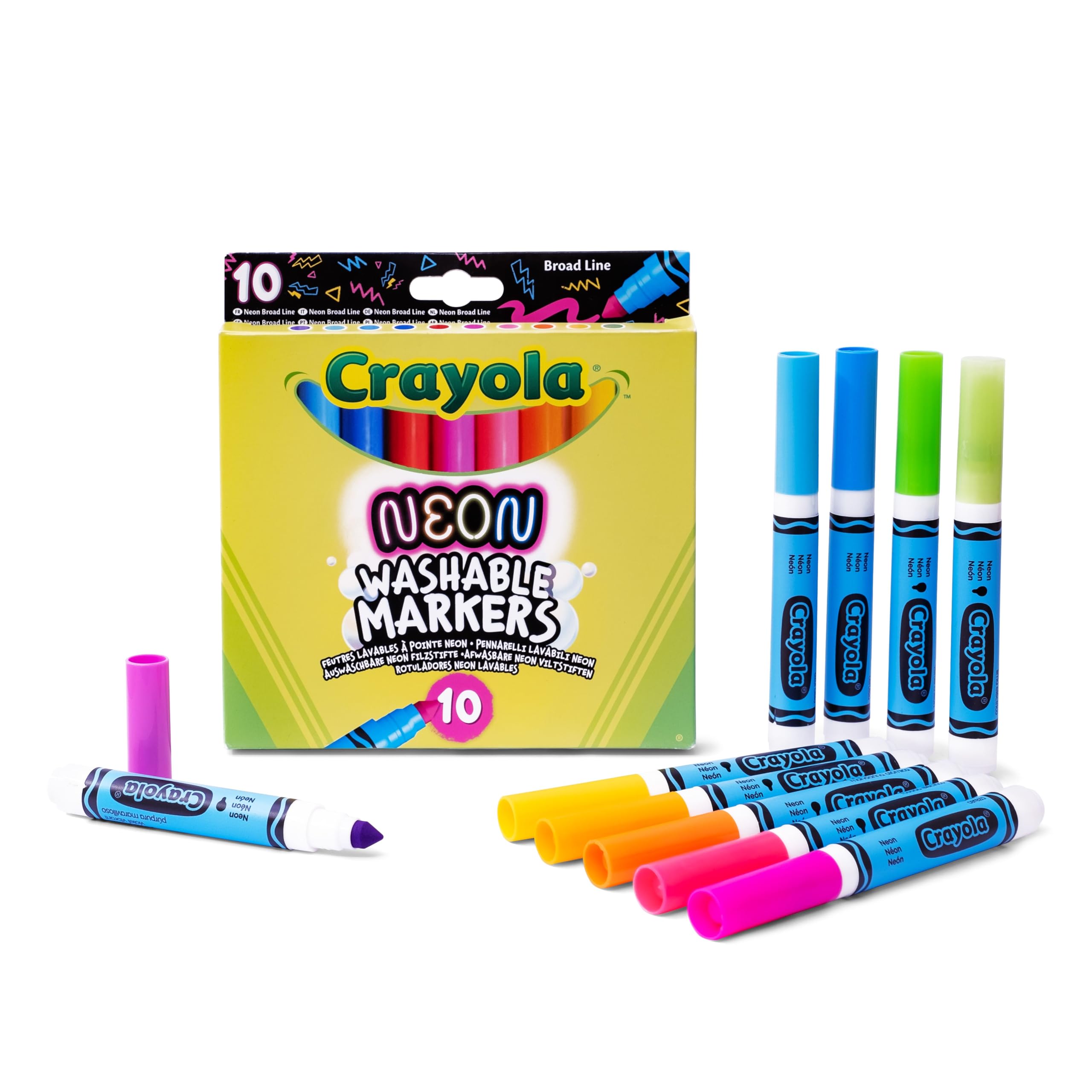 Crayolaneon Markers Assorted Colours Pack Of 10 Extra Bold Colours
