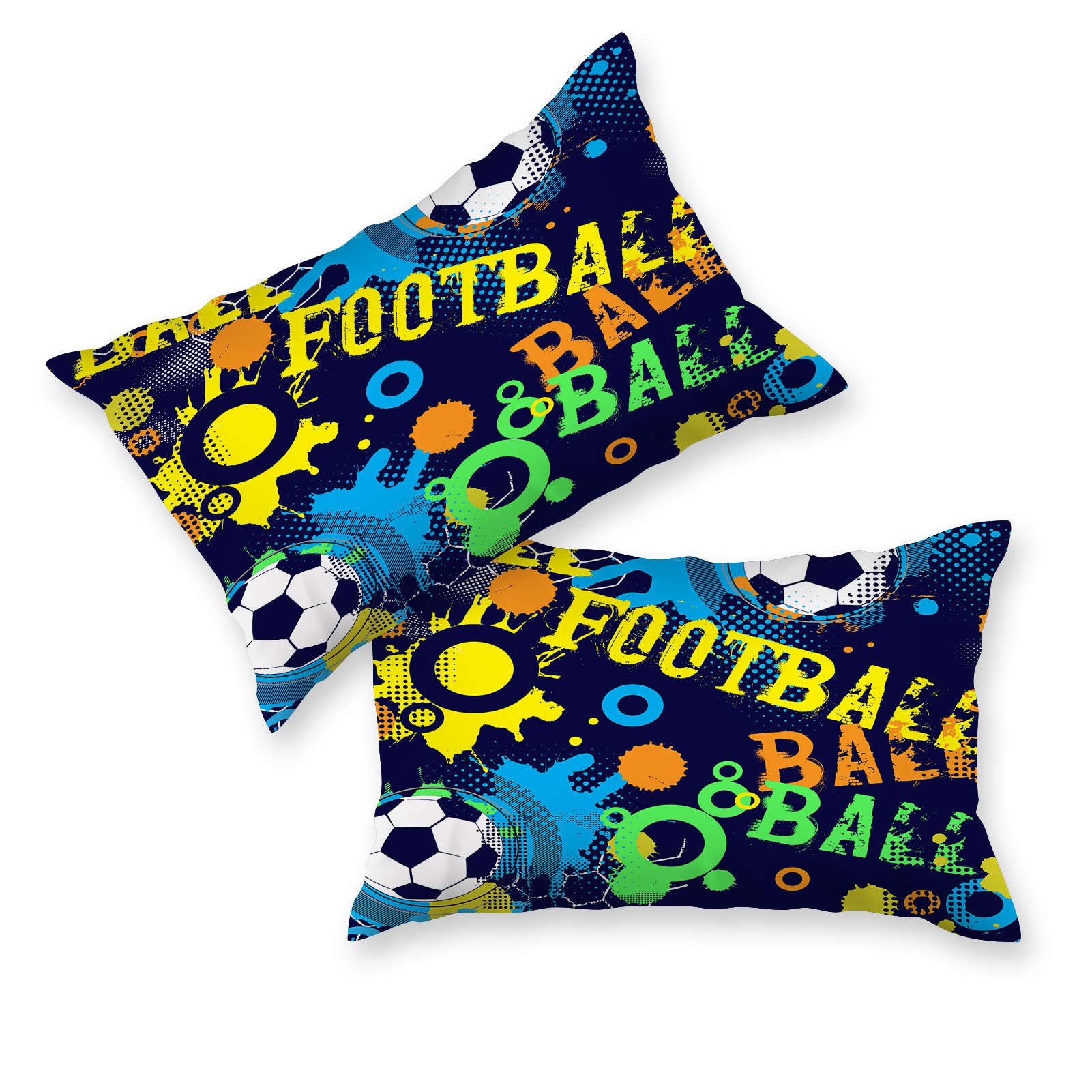 YUANZU Sport Bedding Set Double for Kids Boys Teens Duvet Cover Set 3 Pieces Football Abstract Colorful Printed Soft Microfiber Quilt Cover with Zipper Closure (200 x 200 cm & 2Pillowcase) - Image 3