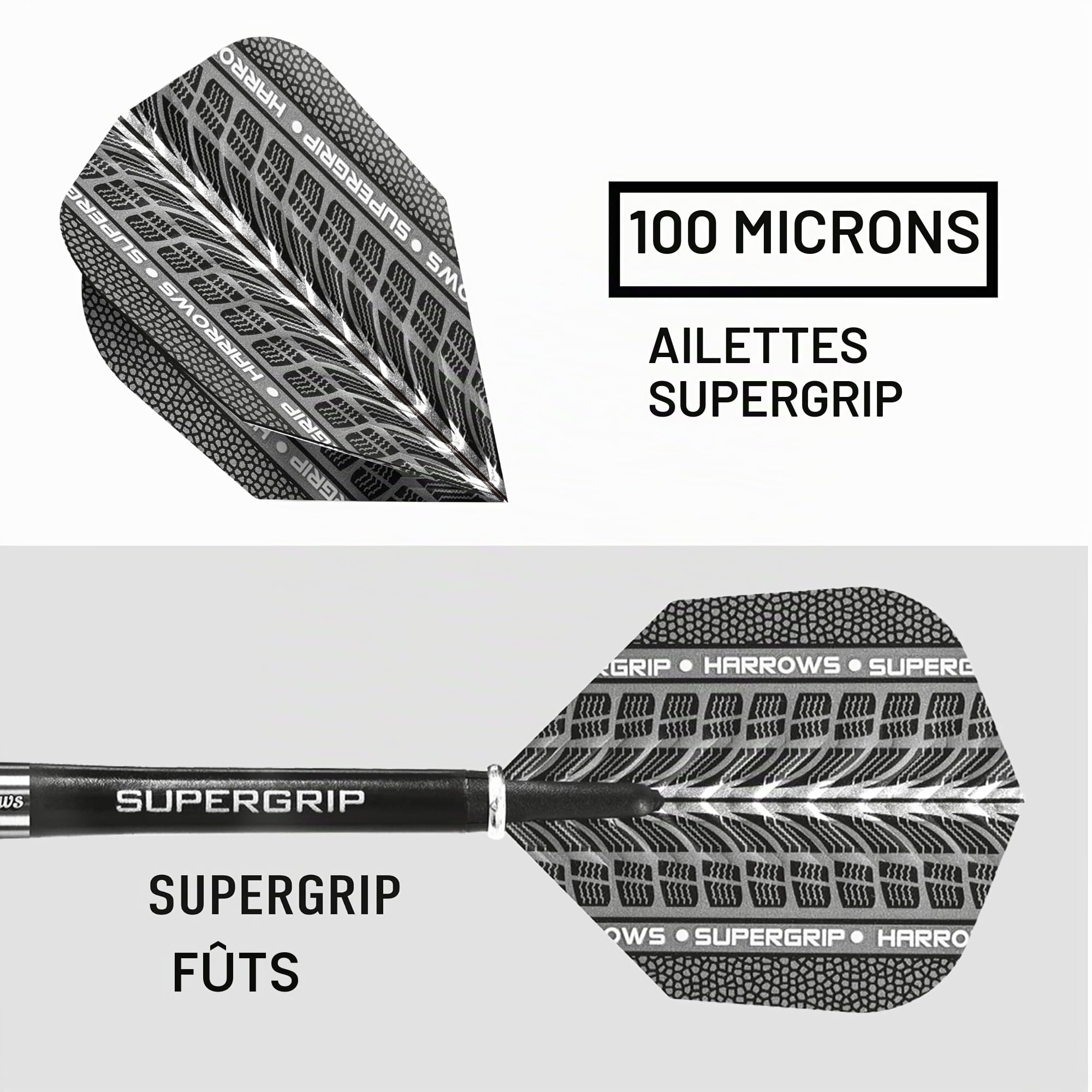 Harrows - Fléchettes en tungstène Super adhérence, argentées, Taille Unique