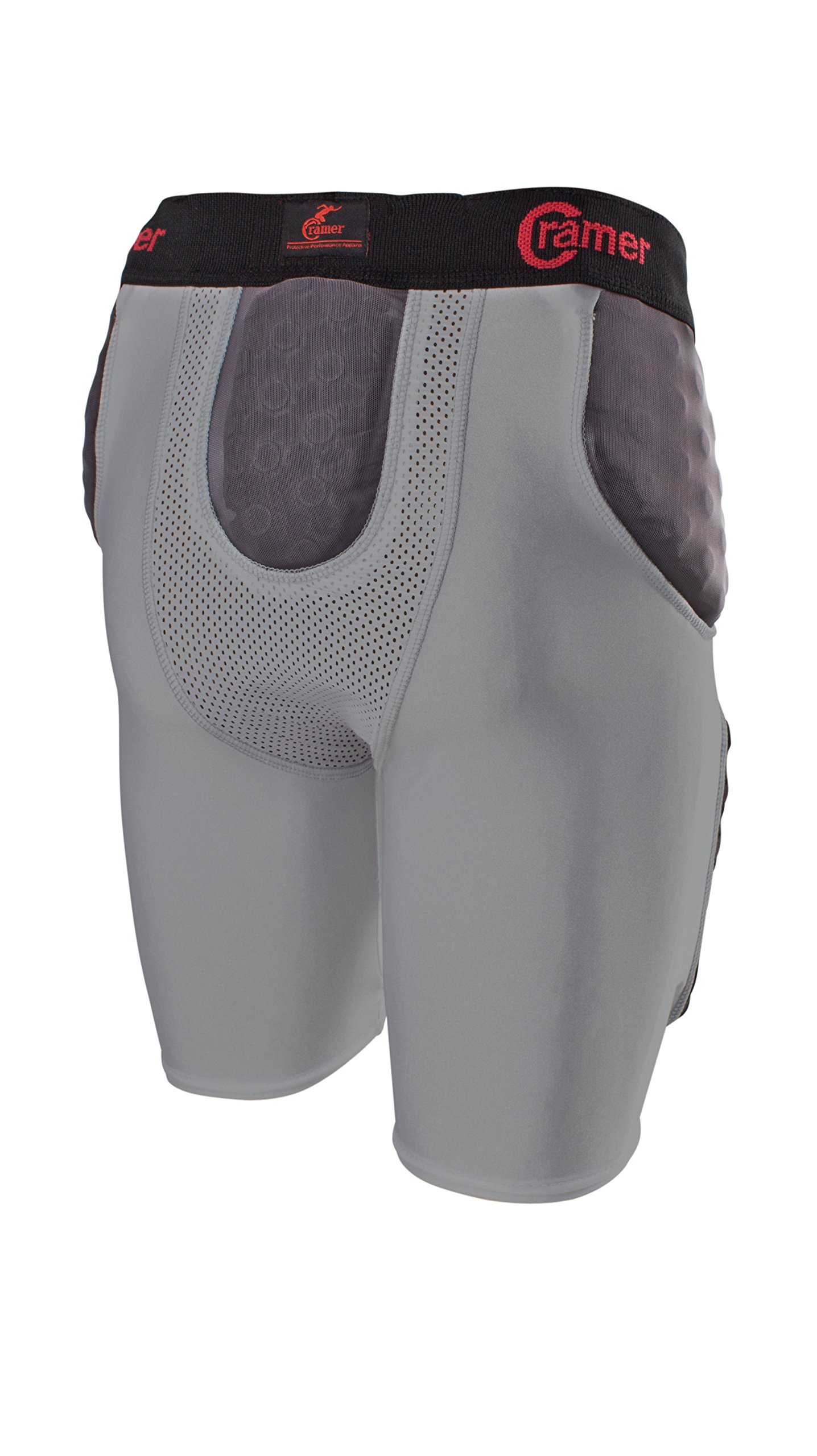CramerLightning 5 Pad Football Girdle With Integrated Hip, Tail and Thigh Pads, Anti-Bacterial and Moisture-Wicking Fabric, Great Protection Without Impeding Athletic Performance, Gray, Small