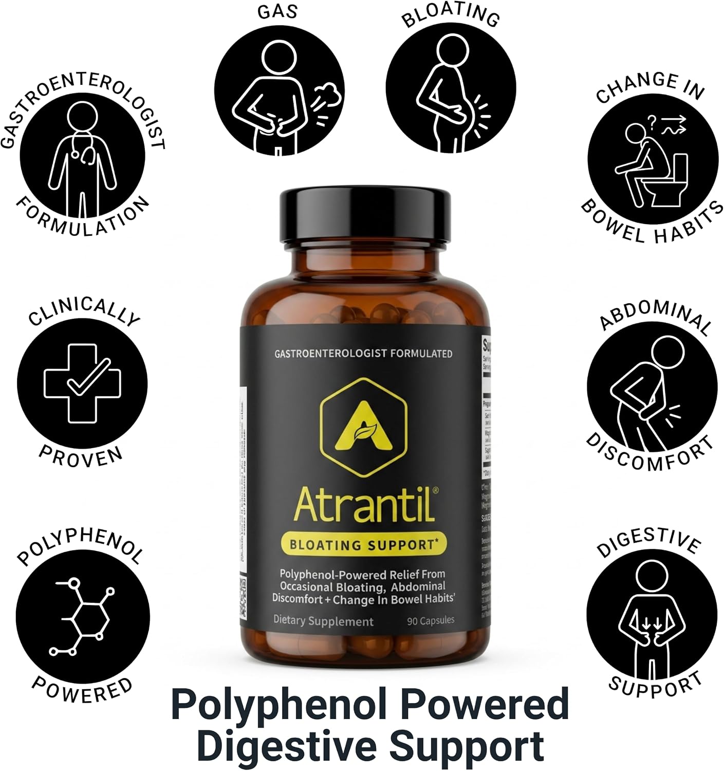 Atrantil - Gas and Bloating Relief - Digestive Health - 90 Capsules image 4