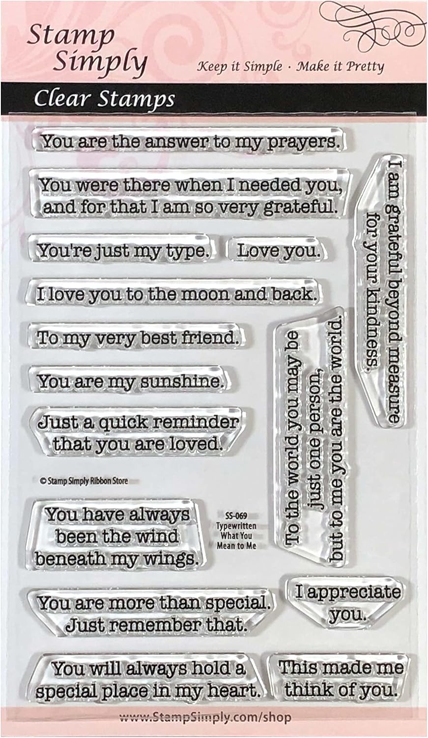 Clear Stamps Typewritten Sentiments What You Mean to Me 4x6 Inch Sheet - 15 Pieces
