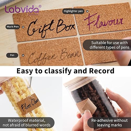 Miniatura 7 de Labvida Tarro de vidrio con tapa de madera de pino, tarros de almacenamiento decorativos y recipientes para encimera de cocina, 14.9oz36.5oz-22