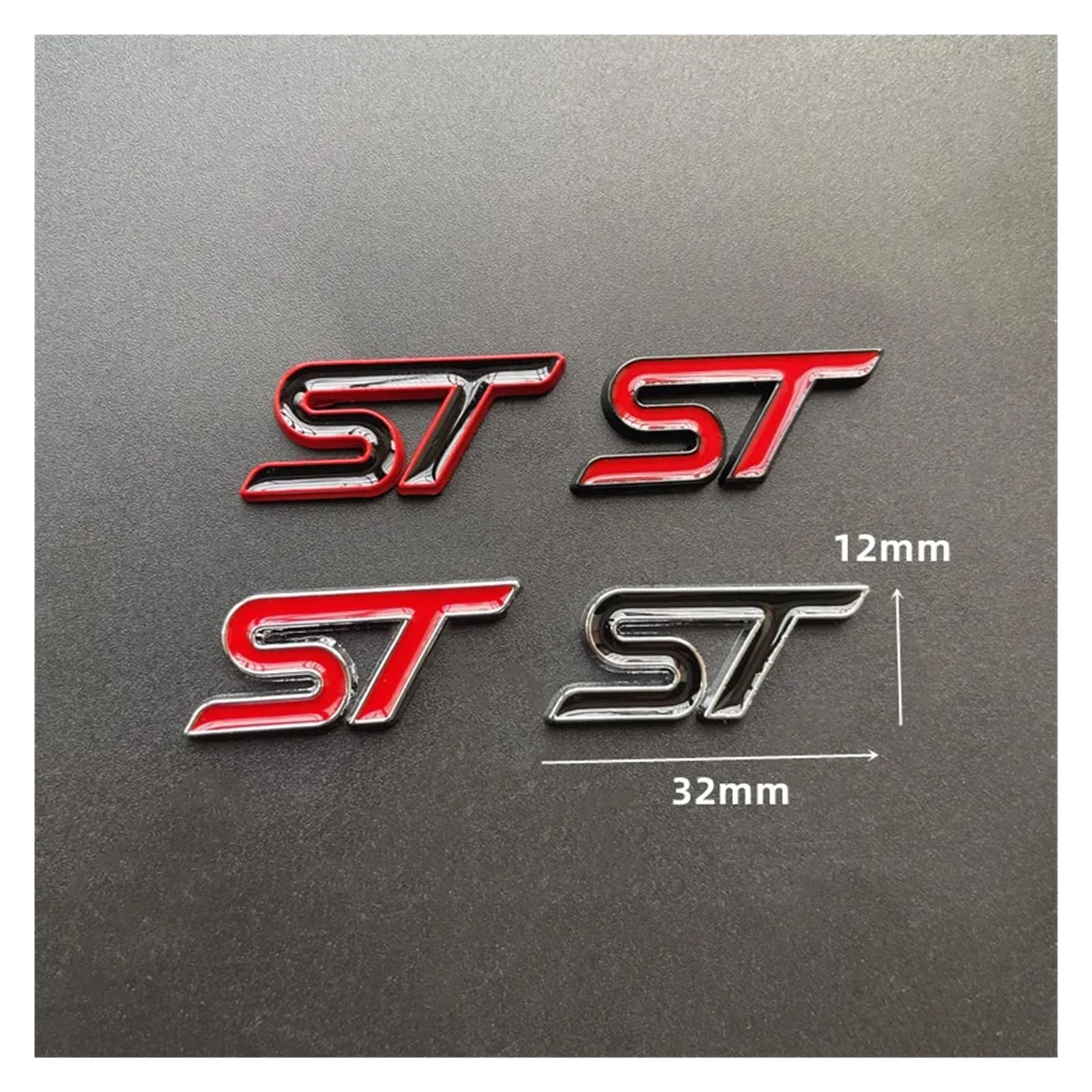 3D Metal ST Steering Wheel Badge For Ford Focus, Fiesta, Kuga – Yellow Logo