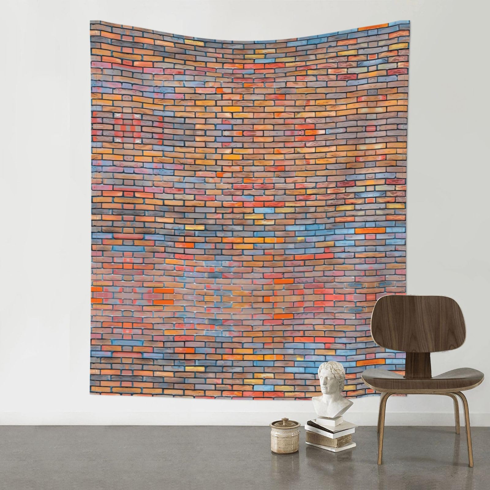 WHJSHOP Brick Wall Prints Original Wall Tapestry 60x51in – Boho Throw Blanket for Dorm Decor, Beach Picnic, & Bedroom Layering