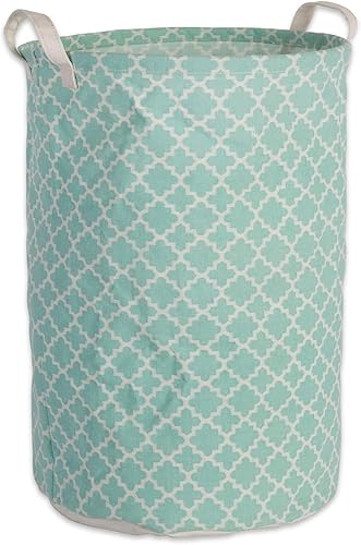 Miniatura 8 de DII Laundy Collection, cubo plegable recubierto de polietileno, celosía aguamarina, cesta para la ropa sucia