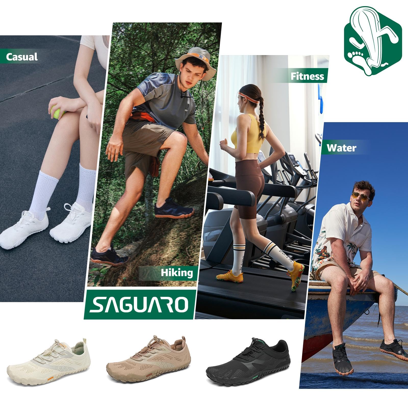 SAGUARO Barefoot Zapatillas de Trail Hombre Mujer Transpirable Antideslizante Zapatos Minimalistas