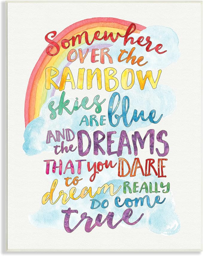 Stupell Industries Somewhere Rainbow Wall Plaque, 10x15, Multi-Color