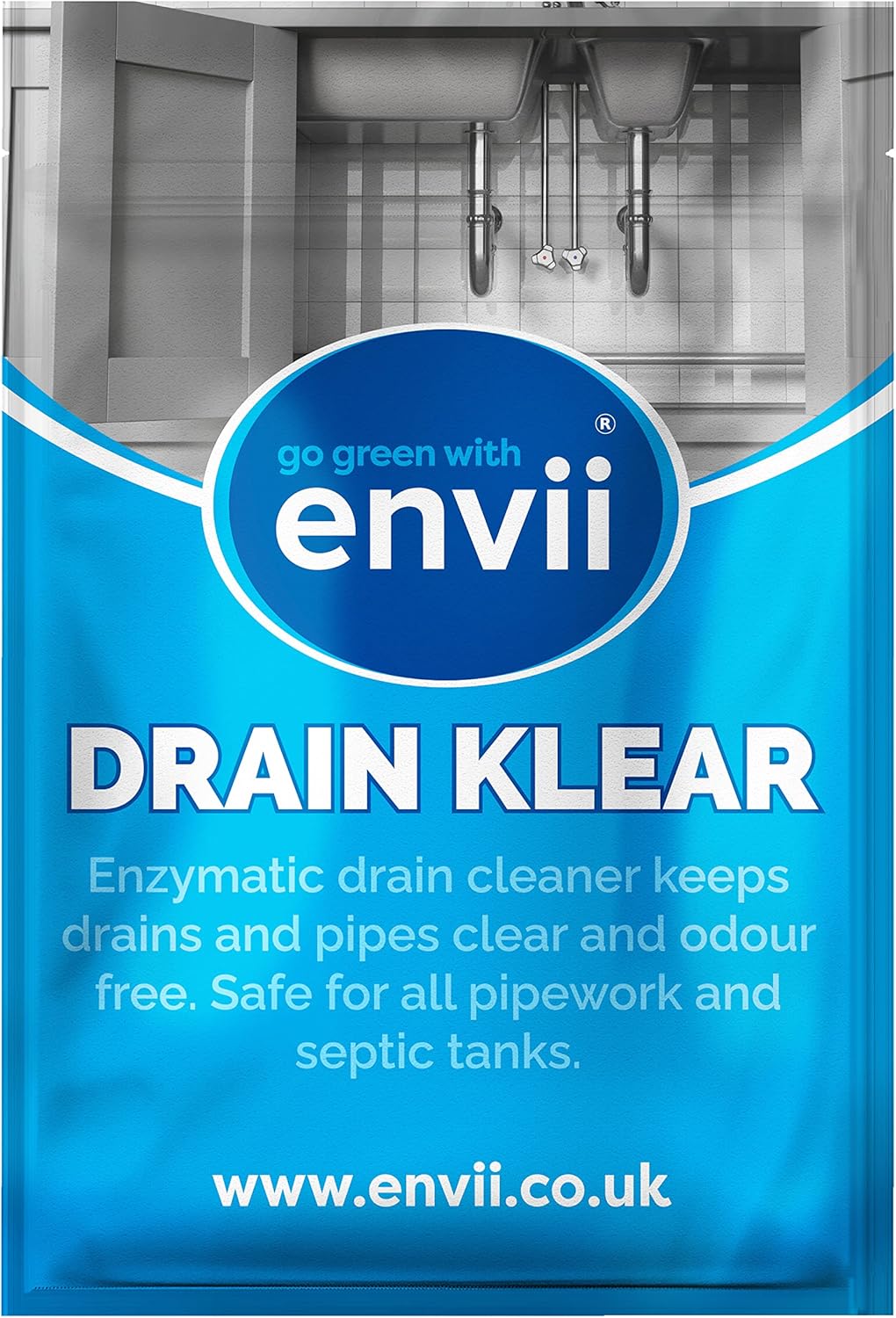 envii Drain Klear Natural Enzymatic Kitchen Sink Drain Unblocker
