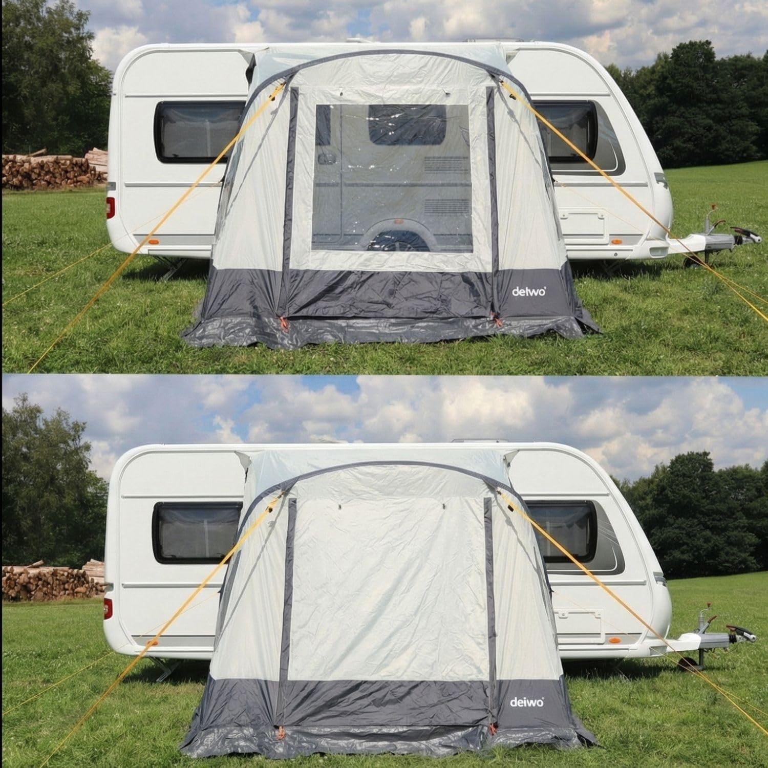 Seitenzelt 260x250cm Camping Luft Vorzelt für Wohnwagen, Wohnmobil inkl. Pumpe (260x250cm)
