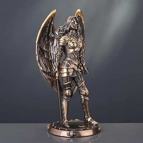 Miniatura 7 de Veronese Design Figura coleccionable de 9 5/8 pulgadas de alto, caballero angelical, escultura de resina bronceada fundida en frío, estatuilla