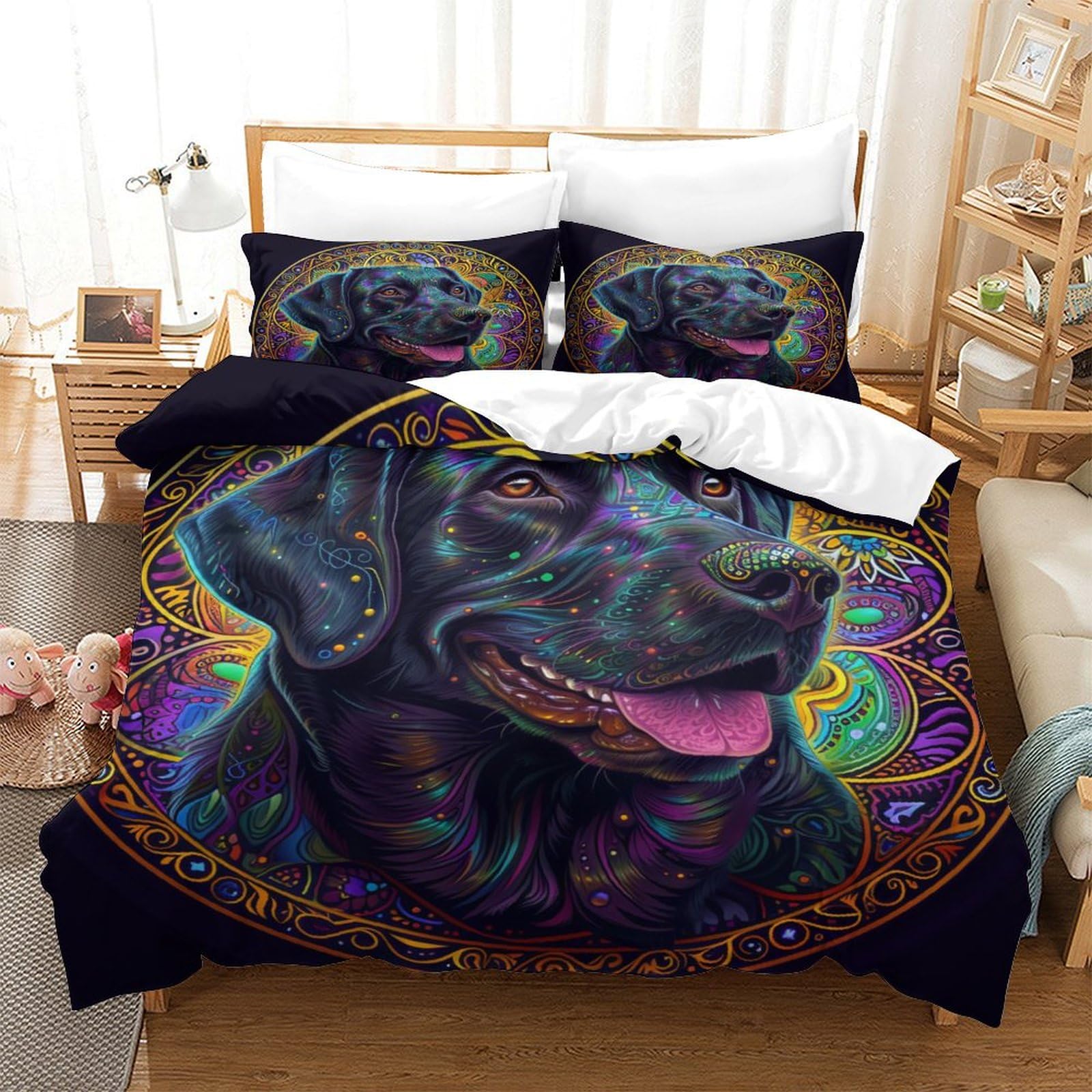 Housse de couette motif chien Labrador 140x200 l'idée cadeau d'anniversaire parfaite pour enfant