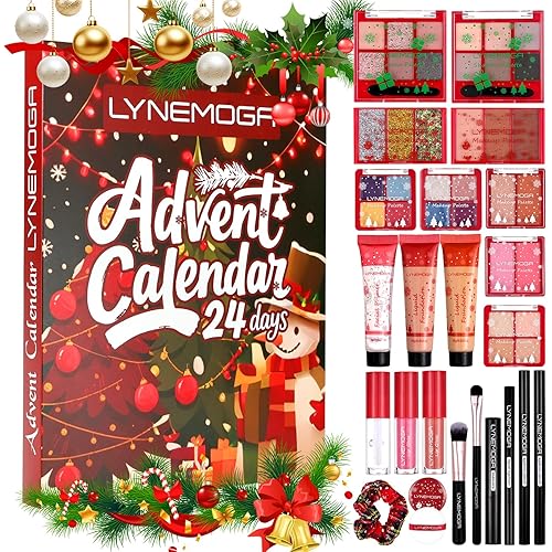 Makeup Advent Calendar 2025 for Women Teen Girls,24 Days Christmas Beauty Make Up Sets for Party Festival, Advent Beauty Calendar 2025 Cosmetics Holiday Surprise Make Up Kits for Women Full Kit