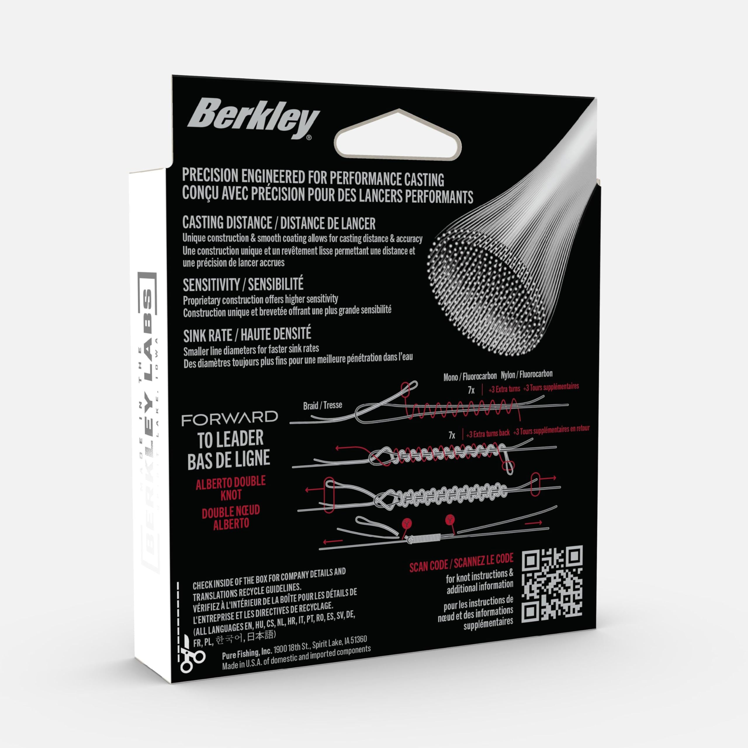 Berkley Forward Braid Lenza | Lenza super sottile ad alta sensibilità per spinning, esca e pesca di precisione | Lanci e fluidi e maggiore sensibilità | Disponibile in diversi colori e dimensioni