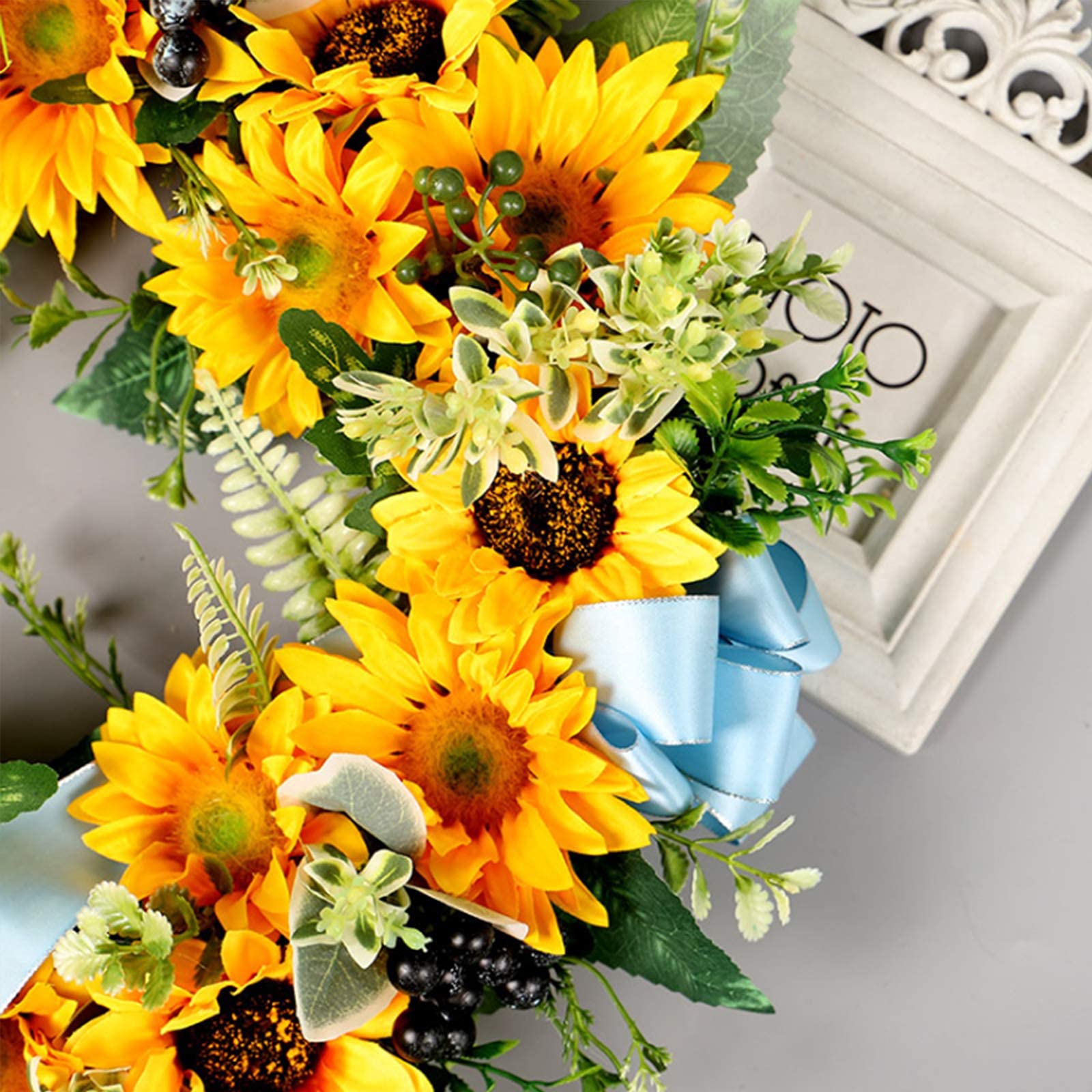 Ghirlanda Di Girasoli Realistica Decorazione Da Parete Con Girasoli Finti Fiore Di Simulazione in Rattan